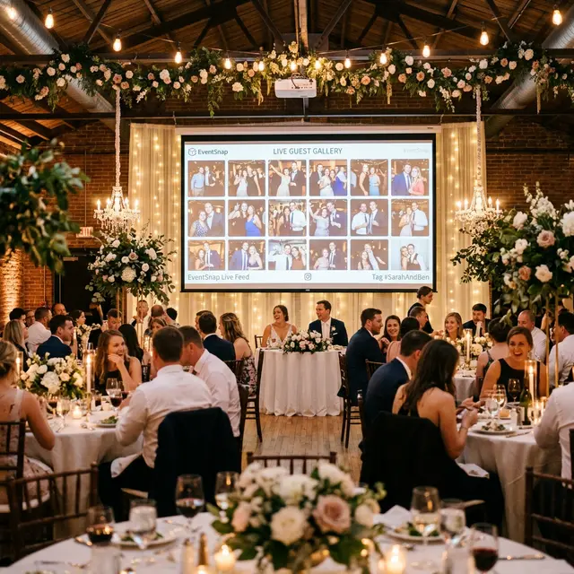 JollyPics live gallery slideshow during wedding reception